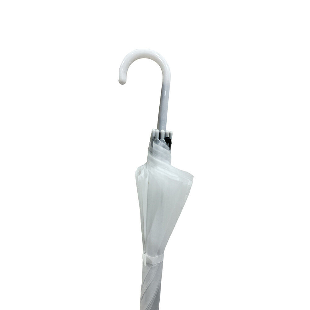 Ombrello Da Sposa Bianco Latte - 8 Stecche, Semitrasparente, Apertura Automatica. Perfetto Per Matrimoni E Foto! - Foto 8