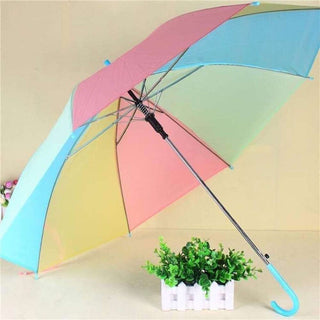 Ombrello 8 stecche multicolore arcobaleno con apertura a scatto