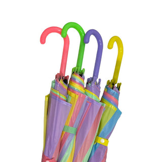 Ombrello 8 stecche multicolore arcobaleno con apertura a scatto