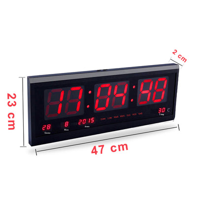Orologio da parete digitale display led rosso ora data sveglia temperatura per casa ufficio