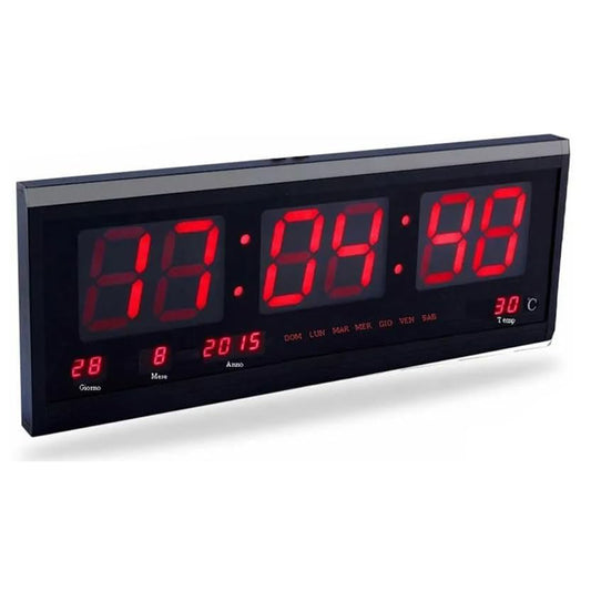 Orologio da parete digitale display led rosso ora data sveglia temperatura per casa ufficio