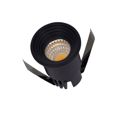 Faretto 1 led COB ad incasso 3 watt mini spot punto luce tondo nero luce bianca 6500k calda 3000k e naturale 4000k