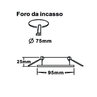 Portafaretto incasso con brillantini oro argento x controsoffittatura