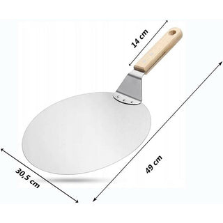 Pala per pizza in acciaio con manico in legno Ø 30,5 cm