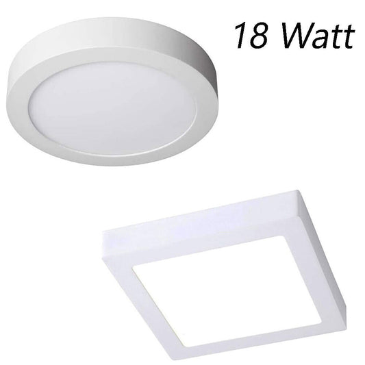 Plafoniera led montaggio esterno 18 watt cct tre colorazione di luce fredda calda naturale selezionabile