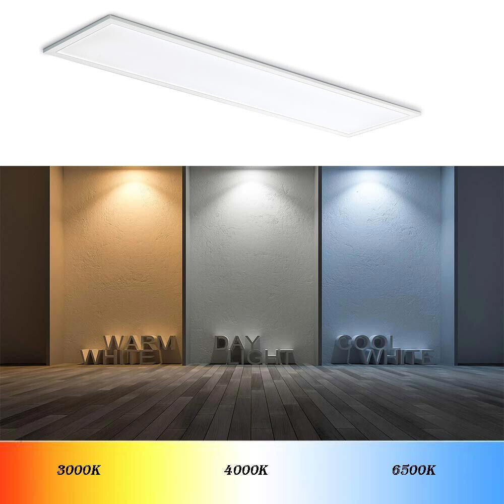 Pannello led da incasso 120x30 cm plafoniera da soffitto 40 watt tre colorazione di luce fredda 6500k calda 3000k naturale 4000k