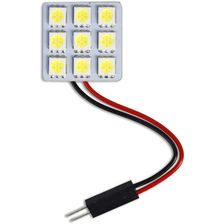 Luci pannello 9 LED SMD 6000K 2W 12V adattatore T10 per interni auto