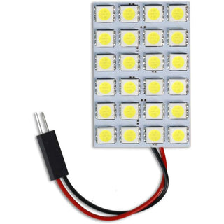 Luci pannello 24 LED SMD 6000K 5W 12V adattatore T10 per interni auto