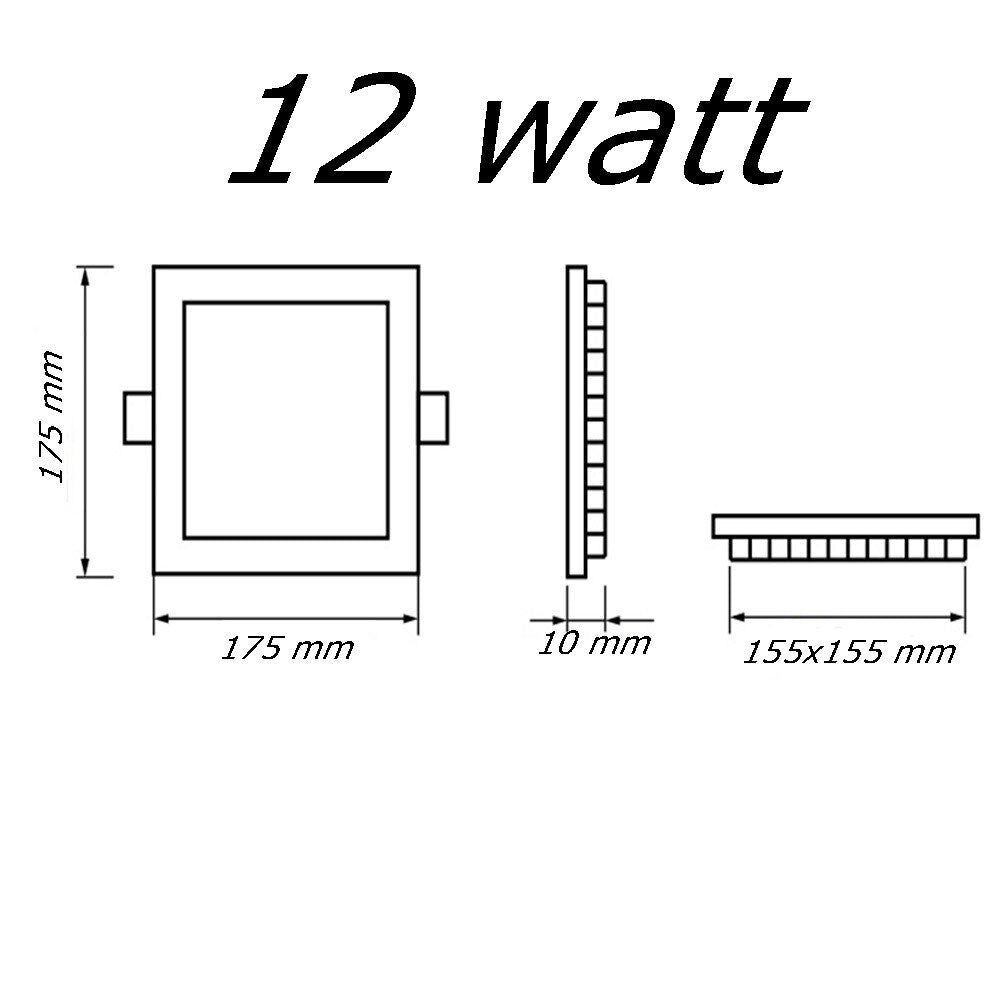 Pannello led incasso quadrato slim plafoniera 3 6 12 18 24 watt cct tre colorazione di luce fredda calda naturale selezionabile