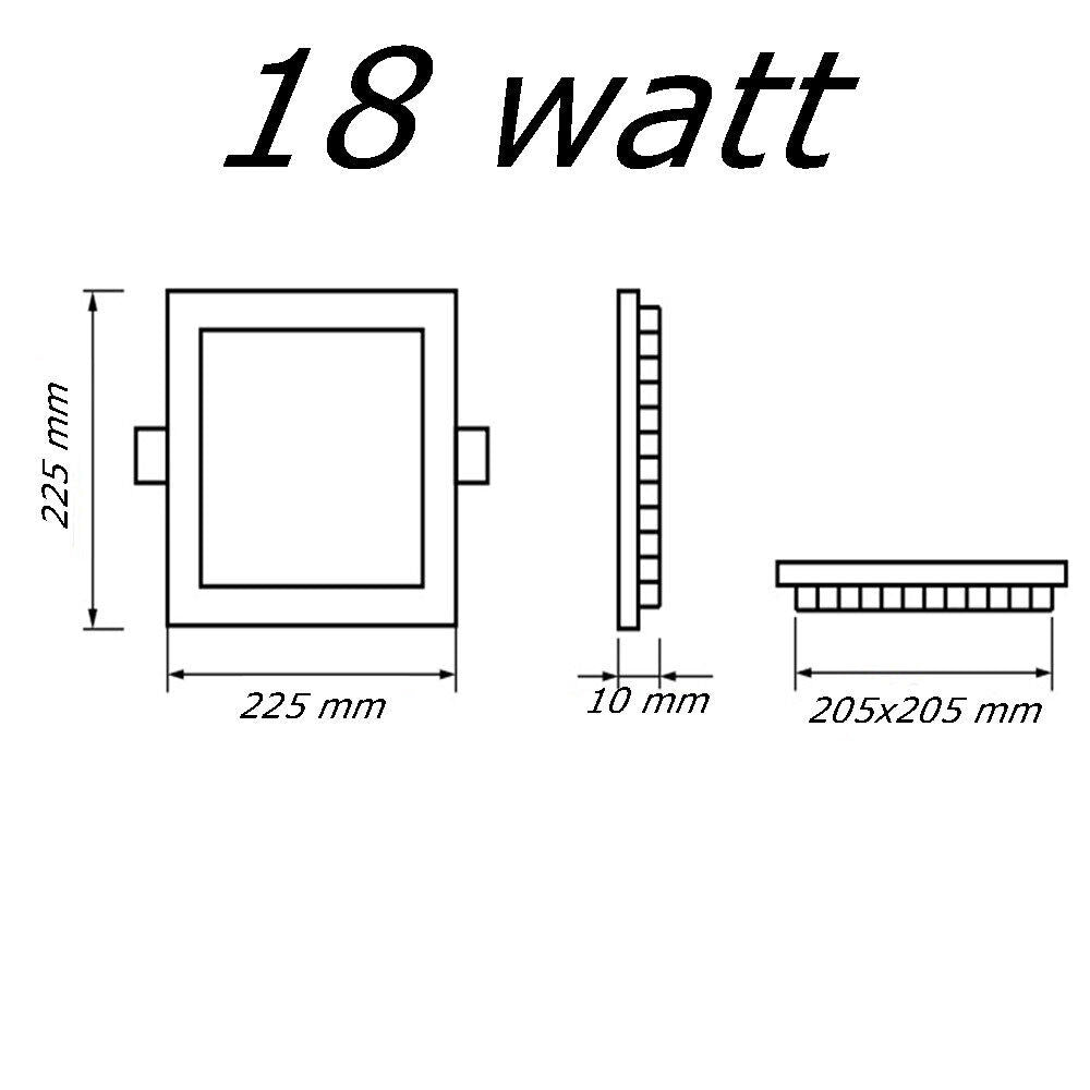 Pannello led incasso quadrato slim plafoniera 3 6 12 18 24 watt cct tre colorazione di luce fredda calda naturale selezionabile