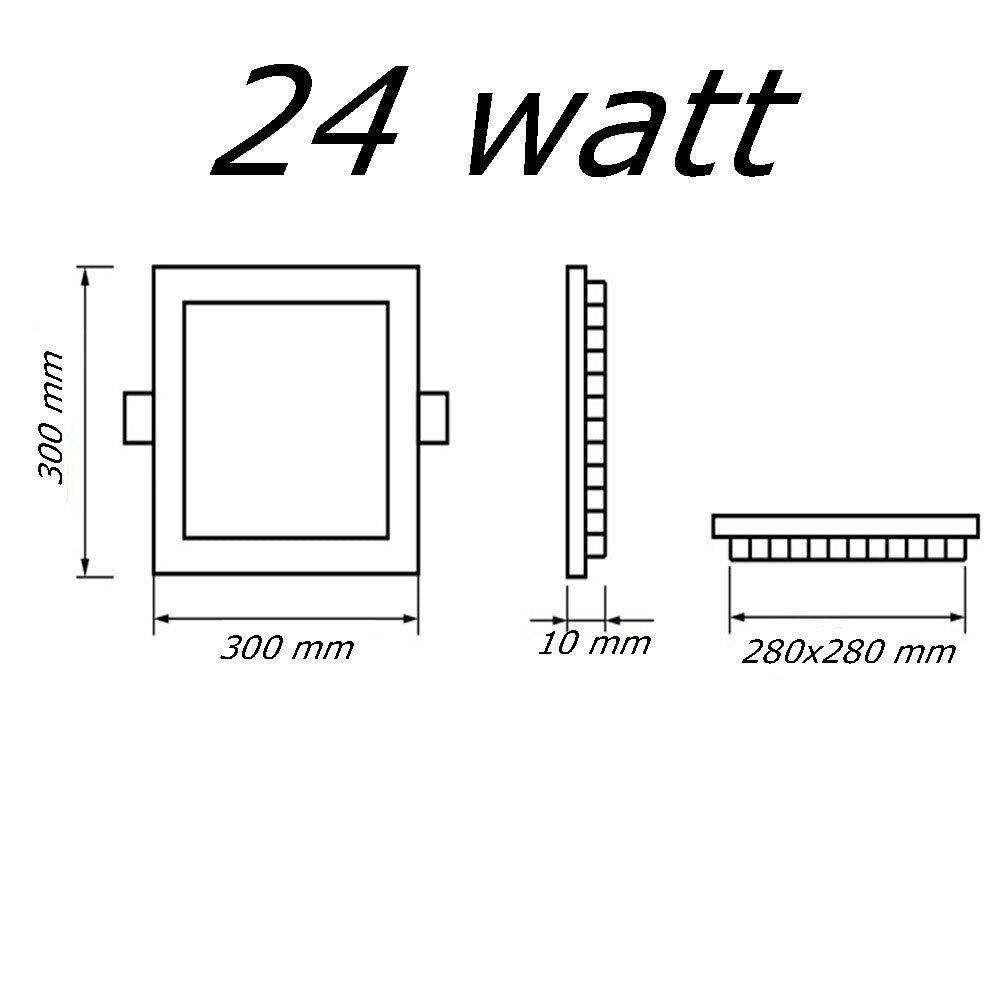 Pannello led incasso quadrato slim plafoniera 3 6 12 18 24 watt cct tre colorazione di luce fredda calda naturale selezionabile