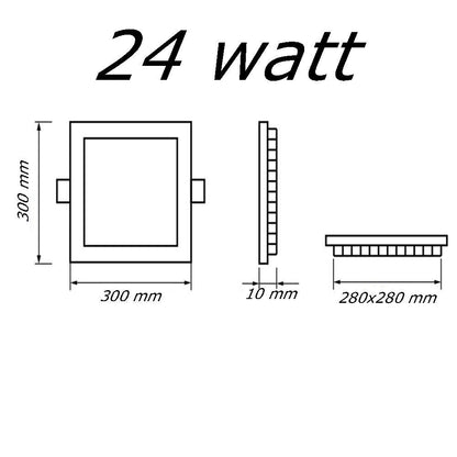 Pannello led incasso quadrato slim plafoniera 3 6 12 18 24 watt cct tre colorazione di luce fredda calda naturale selezionabile