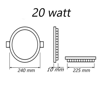 Pannello led incasso rotondo slim plafoniera 3 6 12 18 20 24 watt cct tre colorazione di luce fredda calda naturale selezionabile