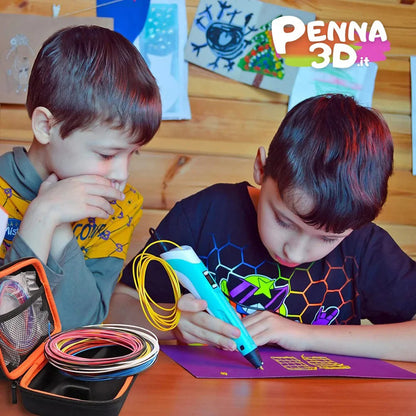 Penna 3D con display stampa disegni con supporto stereoscopica con set di filamenti in Plastica polimerica gioco per bimbo bimba