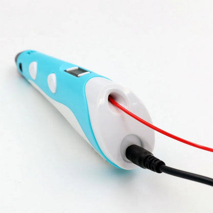 Penna 3D con display stampa disegni con supporto stereoscopica con set di filamenti in Plastica polimerica gioco per bimbo bimba