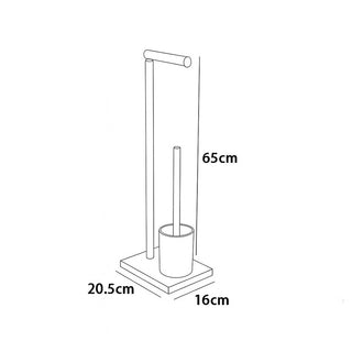 Piantana porta rotolo e scopino moderno per bagno salvaspazio da terra