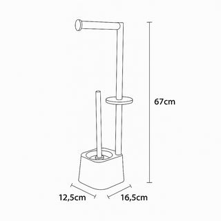 Piantana porta rotolo e scopino minimal per bagno salvaspazio da terra