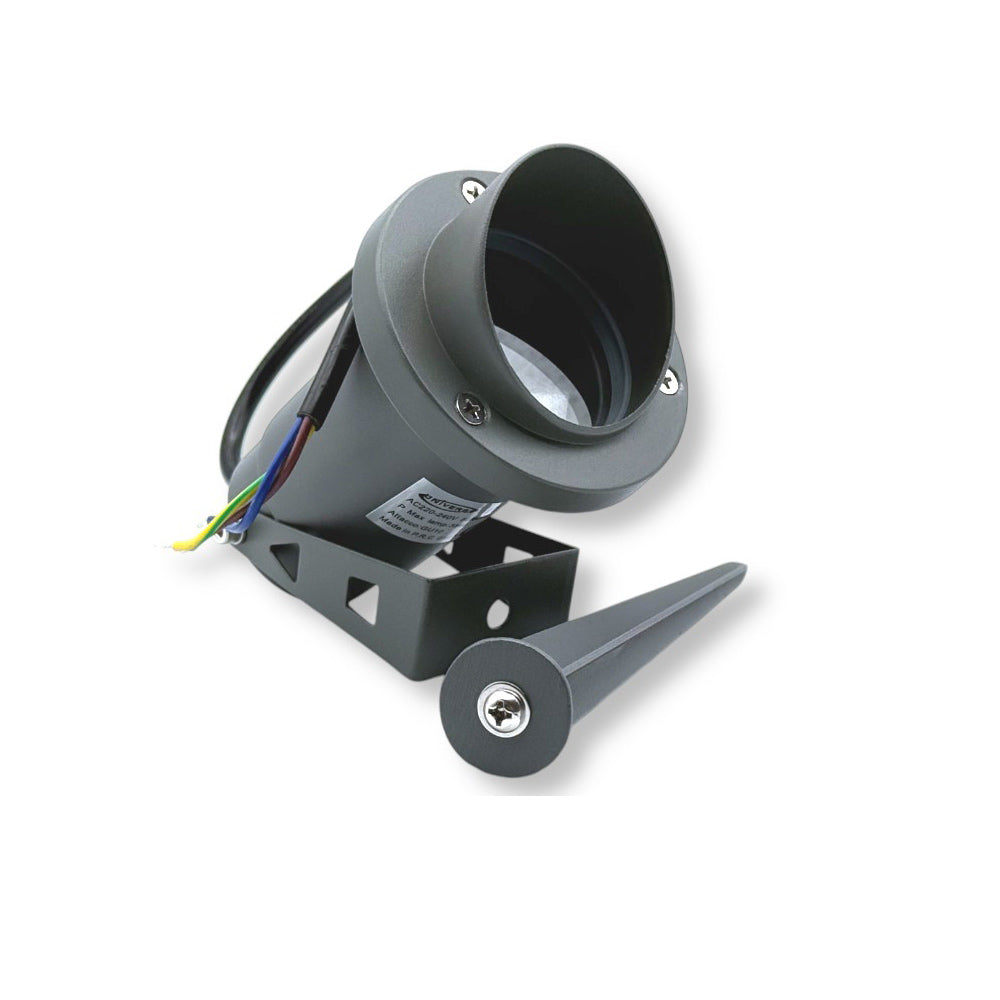 Faretto da esterno lampada da giardino doppia istallazione con picchetto interrabile e staffa a parete portalampada GU10 IP65