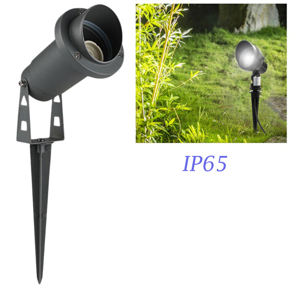 Faretto da esterno lampada da giardino doppia istallazione con picchetto interrabile e staffa a parete portalampada GU10 IP65