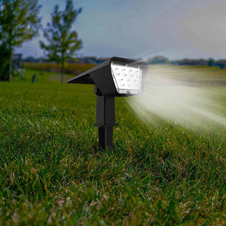 Faretto 7 led picchetto pannello solare crepuscolare 3,5W IP65