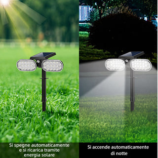 Picchetto ricaricabile con pannello solare sensore movimento 16W IP65
