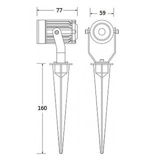Faretto led 5 watt picchetto e staffa luce fredda calda naturale verde