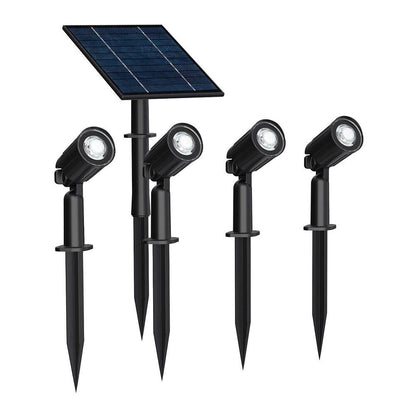 Set 4 faretti led a picchetto 40 watt con pannello solare per esterno da giardino lampada da percorso a luce fredda o calda IP65