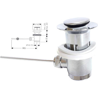 Piletta di scarico con tappo salterello per lavello da bagno bidet