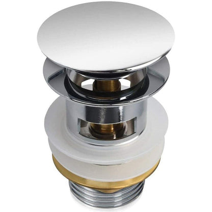 Piletta di scarico universale 1/4" in ottone lucido per lavandino pop-up tappo a pressione 98 mm