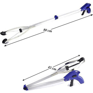 Pinza prensile asta pieghevole gancio a ventose prendi oggetti 80 cm