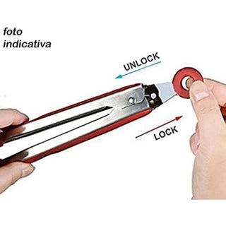 Pinza per barbecue alimenti richiudibile con sistema di bloccaggio