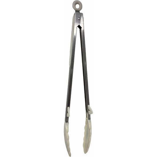 Pinza per Barbecue Alimenti richiudibile con Sistema di blocaggio utensile da Cucina in Acciaio e Silicone