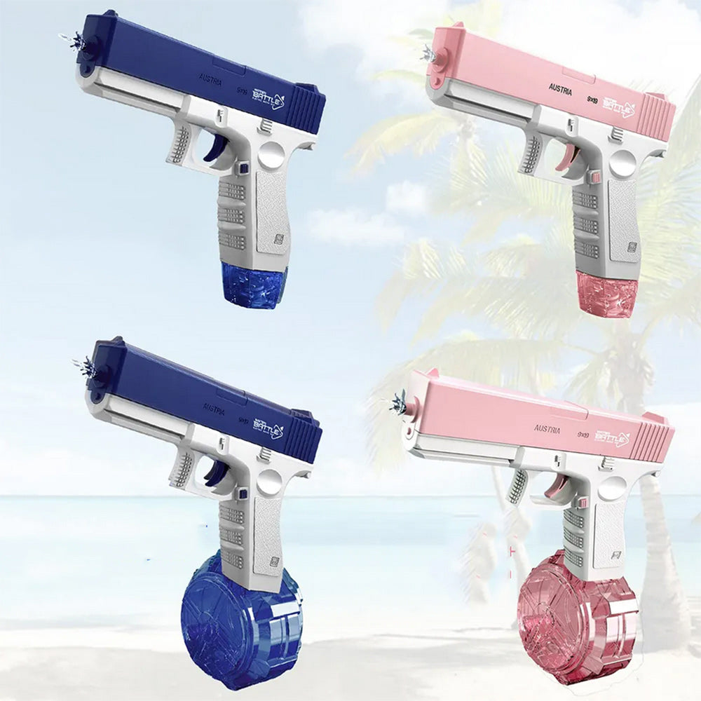 Pistola ad acqua ricaricabile elettrica a batteria doppio serbatoio gioco per bimbo bimba