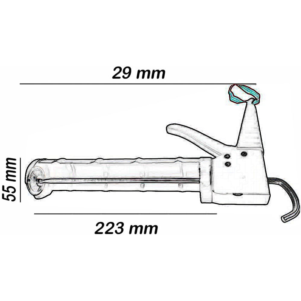 Pistola per silicone manuale in acciaio a semicerchio con impugnatura ergonomica per cartucce da 300 ml uso professionale o fai da te