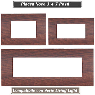 Placchetta noce da 3 a 7 posti compatibile living light cassetta 503