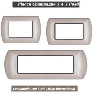 Placchetta champagne  3-7 posti compatibile living international