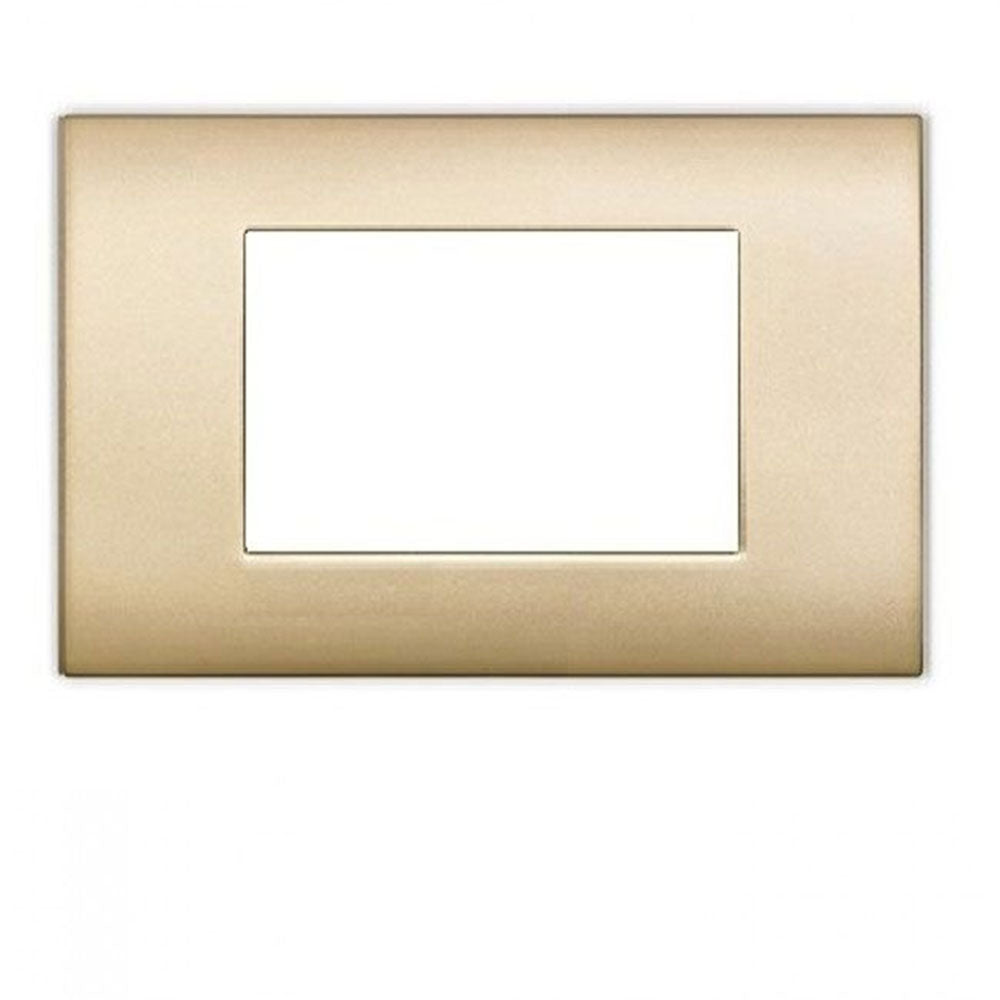 Placchetta a 3 4 7 posti oro satinato cassetta 503 compatibile con living light supporto cover