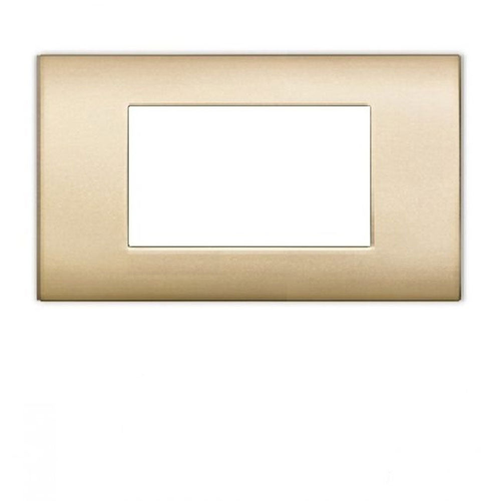 Placchetta a 3 4 7 posti oro satinato cassetta 503 compatibile con living light supporto cover