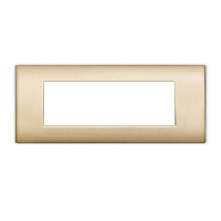 Placchetta oro/satinato 3-7 posti compatibile living light cassetta 503
