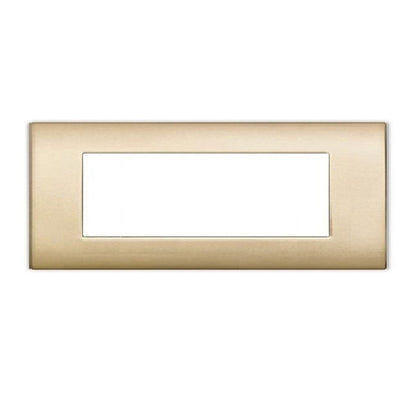 Placchetta a 3 4 7 posti oro satinato cassetta 503 compatibile con living light supporto cover