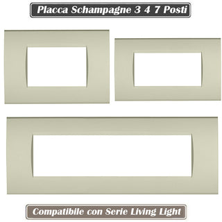 Placchetta champagne 3-7 posti compatibile living light cassetta 503