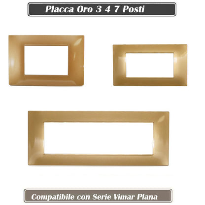 Placchetta per interruttore a 3 4 7 posti sabbia cassetta 503 compatibile con vimar plana supporto cover