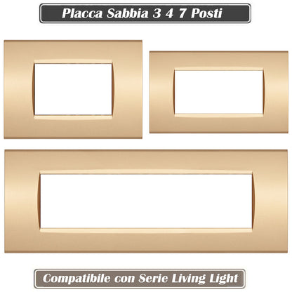 Placchetta a 3 4 7 posti sabbia cassetta 503 compatibile con living light supporto cover