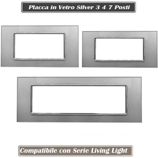 Placchetta in vetro silver 3-7 posti compatibile living light 503