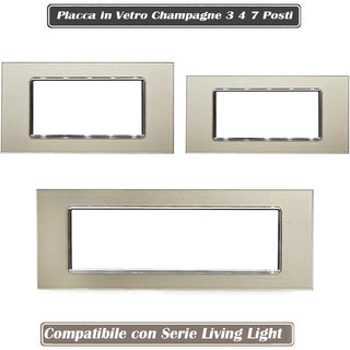 Placchetta in vetro champagne 3-7 posti compatibile living light 503