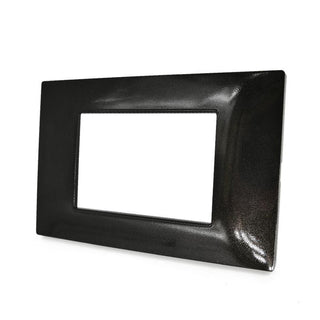 Placchetta 3 4 7 posti nera compatibile con vimar plana