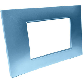 Placchetta 3 4 7 posti azzurro marino compatibile con vimar plana