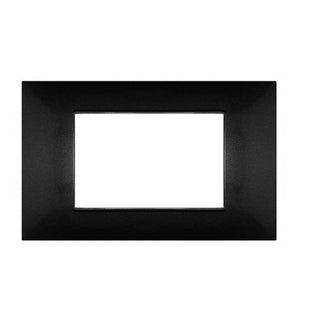 Placchetta 3 4 7 posti nera compatibile con vimar plana