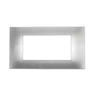 Placchetta 3 4 7 posti silver compatibile con vimar plana