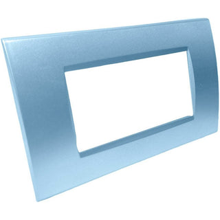 Placchetta 3 4 7 posti azzurro marino compatibile con vimar plana